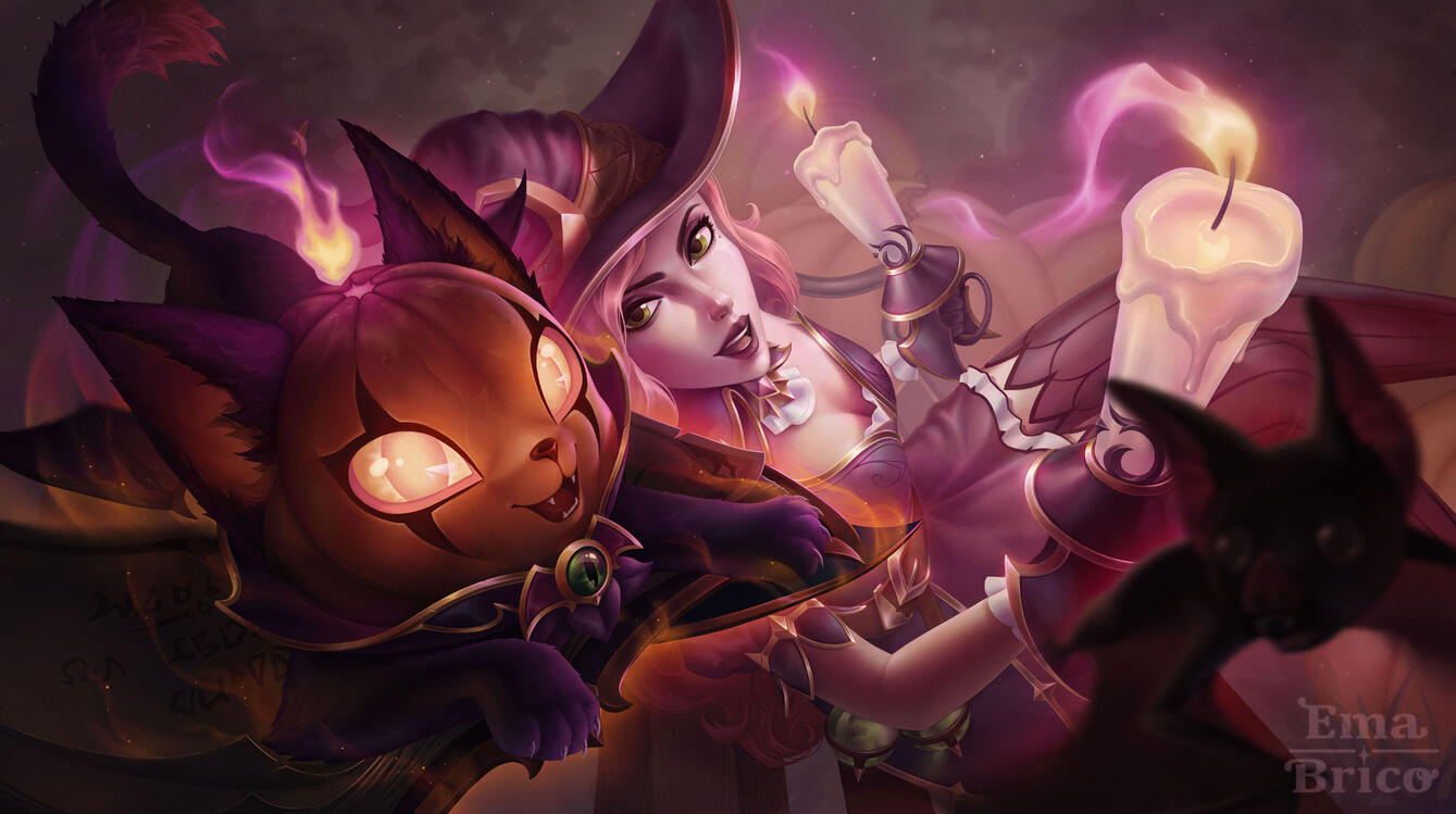 Bewitching Miss Fortune and Yuumi LoL Fan Art