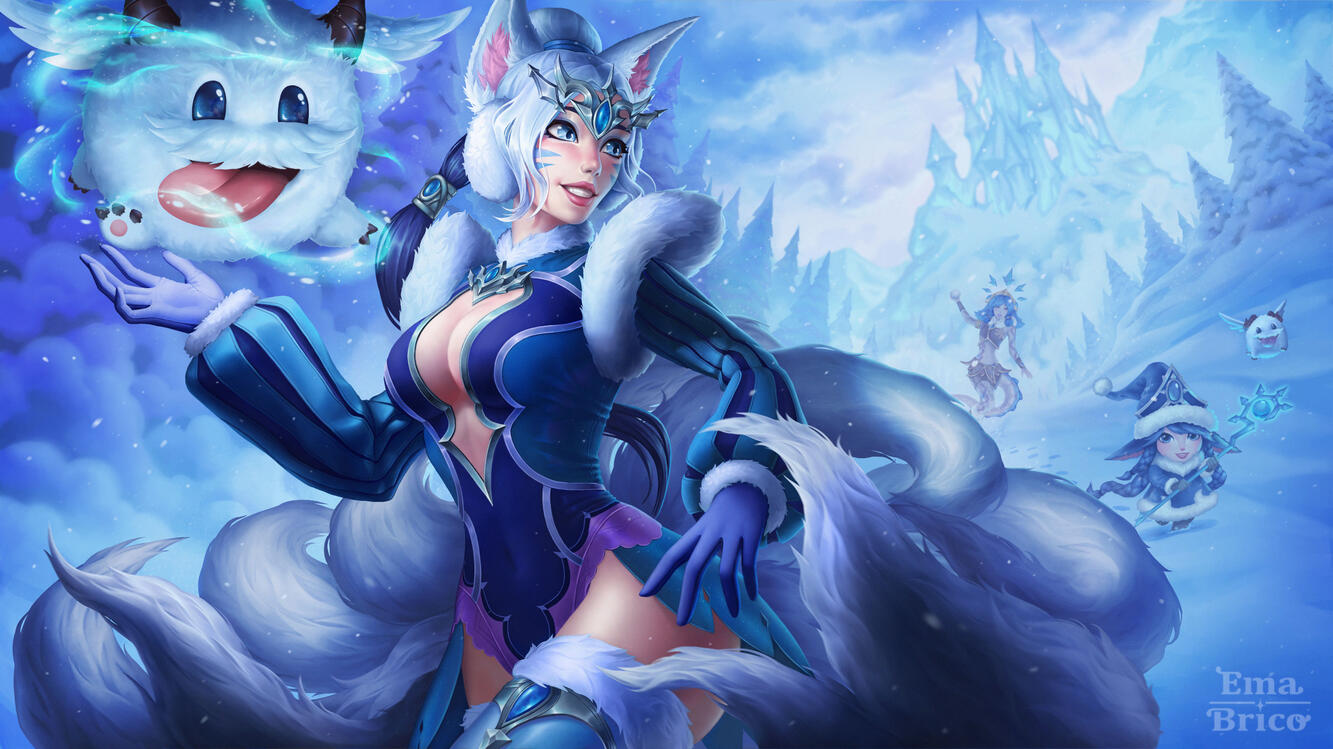 Winter Wonder Ahri LoL Fan Art